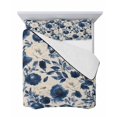 thumbnail image 7 of Navy Blue Beige Peony Twin Size Down Alternative Comforter, Lightweight Comforter Quilt Bedding Set with Pillow Shams Vintage Floral Blossom Botanical All Seasons Bed Comforter Duvet Insert 68"x86", 7 of 7