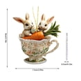 thumbnail image 3 of AURIGATE Easter Teacup Bunny Hanging Ornaments, Cute Rabbit in Teacup Decorative Accents, Spring Easter Tree Decorations for Home, Party, Window & Easter Gifts, 3 of 6
