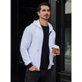 thumbnail image 4 of Colsmile Men's Hoodie Full Zip Lightweight Waffle Knit Sweatshirt Casual Long Sleeve Jacket with Pockets Spring Fall Winter, 4 of 10