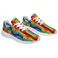 thumbnail image 6 of Rainbow Pride Shoes Men Women Fashion LGBT Sneakers Adult Lightweight Breathable Running Shoes White Size 4.5, 6 of 7