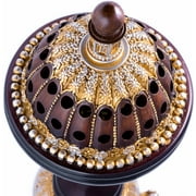 AM Lux Globe Incense Burner - Traditional Cone Bakhoor & Incense Holder, Brown, 1 Count, 1 Pack