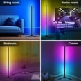 thumbnail image 3 of New Bee 49" Gaming APP and Remote Control Aluminum Alloy Corner Floor Lamp (2 Count), 3 of 11