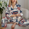 thumbnail image 6 of Haiem Marine Sailing Pattern Women’s Long-sleeve Sleepwear,Sleepwear Set,2-piece Loungewear Set,Soft PJs Comfy Nightwear with Pockets-Small, 6 of 7