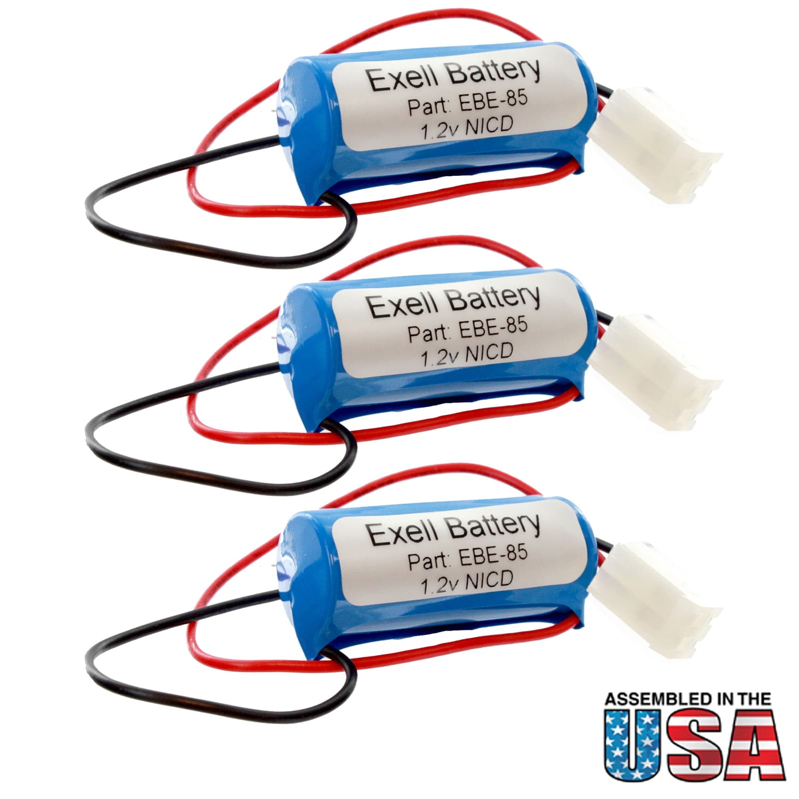 3pc Emergency Lighting Battery Replaces Light Alarms TETG T & B 012745