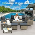 thumbnail image 7 of MEISSALIVVE 7-Piece Outdoor Wicker Patio Furniture Set, Swivel Rocker Chairs, 3-Seat Sofa, Ottomans, and Coffee Table, Gray, 7 of 7