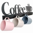 thumbnail image 3 of Coffee Mug Wall Rack, Coffee Cup Holder Wall Mounted with 12 Heavy Duty Hooks and Metal Coffee Sign, Rustproof Tea Cup Hanger Display Decor for Coffee Bar, Kitchen, Office, 3 of 13
