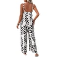 thumbnail image 6 of PBFRDSJ Boho Wide Leg Jumpsuits for Women Sleeveless Spaghetti Strap Loose One Piece Rompers Ruched Flowy Vacation Jumpsuits, 6 of 6