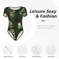 thumbnail image 6 of Gaeub Camouflage Skull Women'S Short Sleeve One Piece Swimsuit Sexy High-Waisted Bodysuit For Swimming, Beach, Sports - Small, 6 of 9