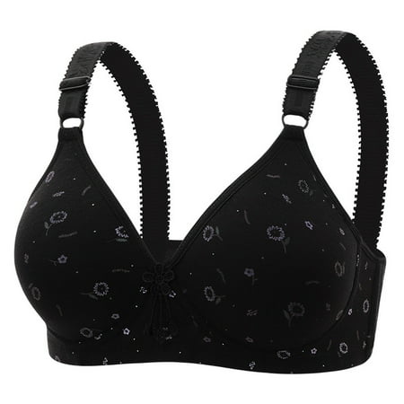 VMESZQFG Women s Wirefree Seamless Bras Strapless Sports Bras for Women s Front Side Lace Edge Without Steel Ring Movement Seamless Gathering Adjustment Yoga Sleep Large Bra Black