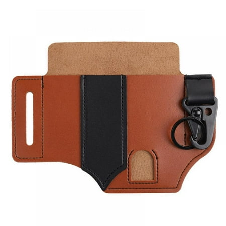 

Shengshi EDC Leather Belt Sheath Organizer for Folded Knives Tactical Flashlights Tools EDC Pocket Organizer Pouch Brown