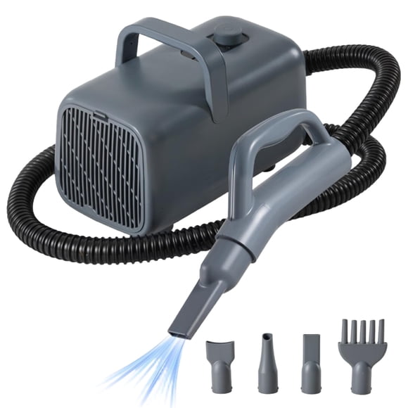 Secador de pelo para perros NEWBULIG 1550W, velocidad ajustable, 4 boquillas