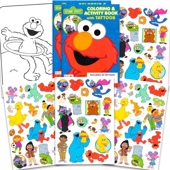Sesame Street Elmo Tattoos Party Favors Set - 70  Elmo Temporary Tattoos for Kids, Boys, Girls  | Sesame Street Party Supplies Pack