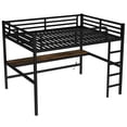 thumbnail image 6 of Leumius Queen Size Loft Bed with Desk,Metal Bed Frame with Power Outlet and LED Lights,Space-Saving,Noise Reduced,Black, 6 of 12
