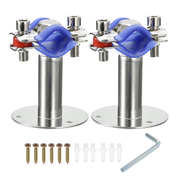 Unique Bargains 2Pack Pipe Supports Adjustable Pipe Bracket Clamp Pipe Strap for 19-22mm Pipe