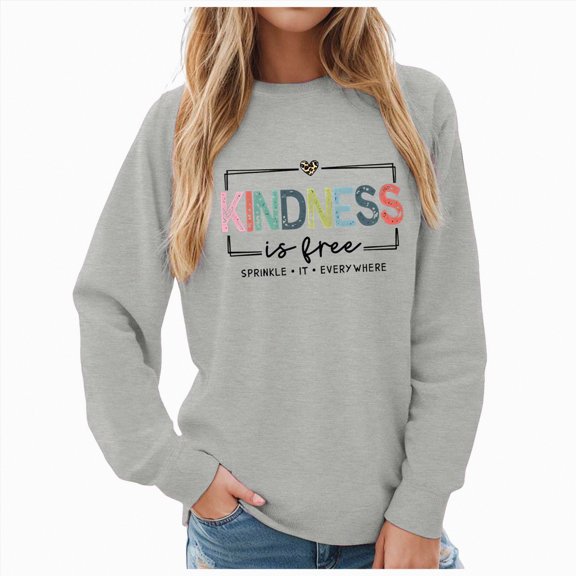 Godom Womens Sweatshirt Crewneck Long Sleeve Shirts Loose Fit Letter Print Tops Fall Fashion
