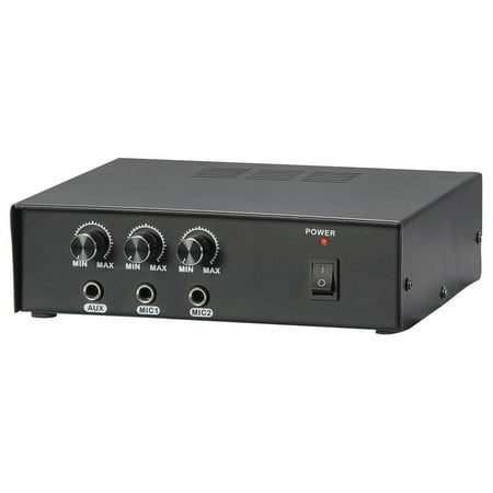 Pyle Compact PA Public Address Amplifier, Multi-Source 1/4Inch Audio/Microphone Inputs (50 Watt)