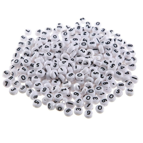 Mersess 100 Pieces Number Beads for Bracelets, Jewelry Making, Handmade Crafts, Stylish and Beads