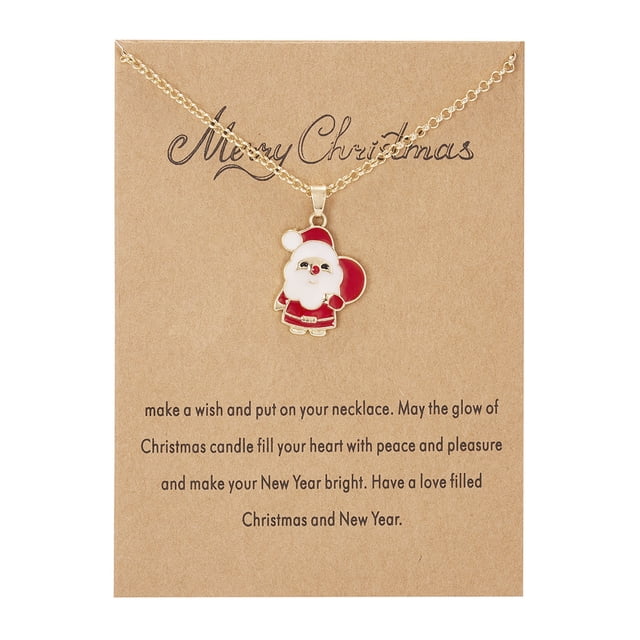 Fiudx Collar Navideño, Pulsera y Muñeco de Resina, Joyería de Moda para Mujeres y Hombres, Ideal para Fiestas, Banquetes, Ideal para Todas Las Edades, Diseño Hecho a Mano En 46 Cm.
