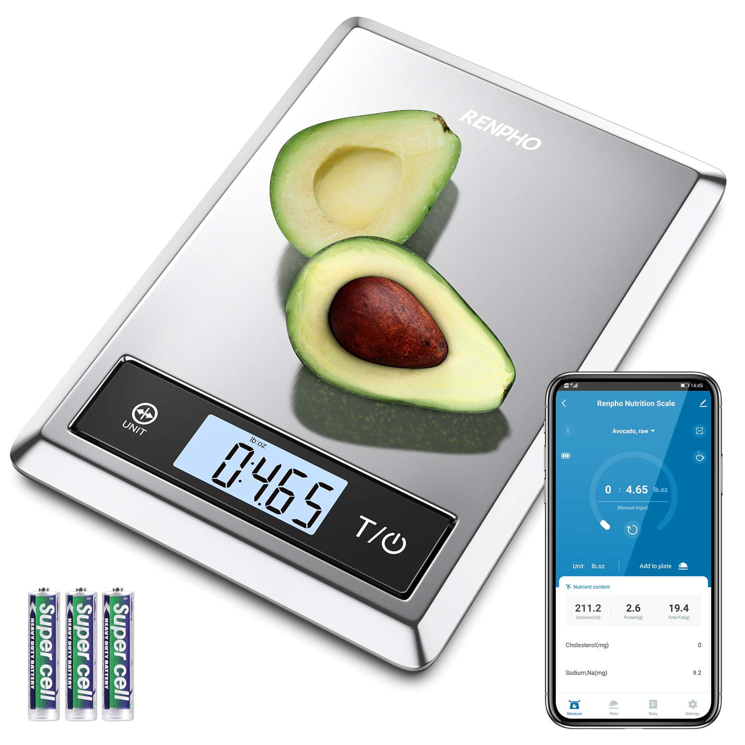 Renpho Digital Food Scale Bluetooth Kitchen Scale Weight Grams Oz For Baking Cooking Coffee W Nutritional Calculator For Keto Macro Calorie Weight Loss With Smartphone App Stainless Steel Walmart Com Renpho Digital Food Scale Bluetooth Kitchen Scale Weight Grams Oz For Baking Cooking Coffee W Nutritional Calculator For Keto Macro Calorie Weight Loss With Smartphone App Stainless Steel Walmart Com