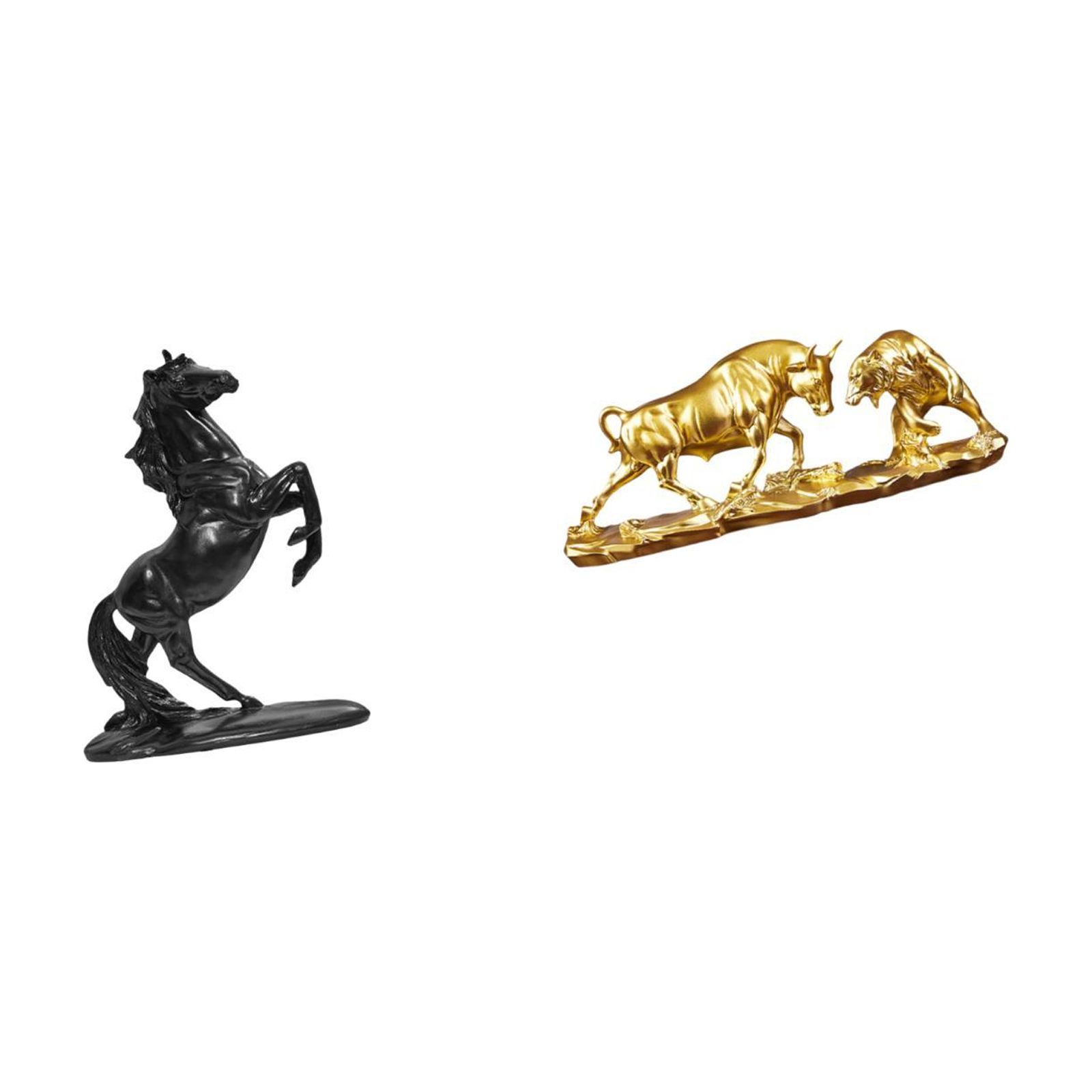 Dualoai Equestrian Bull Sculpture Ornaments for Bedroom and Desk Modern Chinese Animal Figurines Unique Landscape Artwork Gift Decor