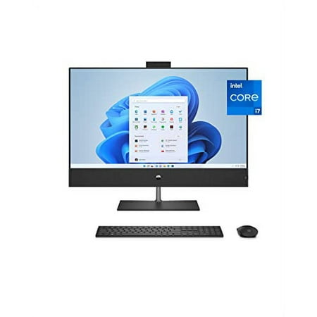 HP Pavilion 32 All-in-One Desktop PC, 12th Gen Intel Core i7-12700T, 16 GB RAM, 1 TB SSD, Quad HD IPS Display, Windows 11 Home, 4K Graphics, Wireless Mouse and Keyboard, Slim Design (32-b0050, 2022)