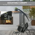 thumbnail image 4 of Outsunny Banc Balançoire d'Extérieur à 3 Places avec Auvent Réglable, Tables Basses, 4 of 10