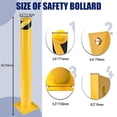 thumbnail image 2 of Safety Bollard, 6 Packs 36 Inch/42Inch/48Inch Height Bollard Post, 4.5 Inch Diameter, Yellow Safety Steel Bollard Post, with 24 Anchor Bolts, for Traffic Control, Driveway Barrier, Parking Pole, 2 of 9