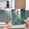 thumbnail image 1 of Adhesive Splashback for Kitchen Brick Palm Green 10 Pcs Wall Stickers Bathroom Kitchen Adhesive Wall Tiles with Tile Patterns PVC Adhesive Wall Tile, 1 of 5