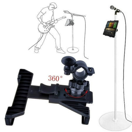 Black Multifunctional Music Microphone Stand Holder Mount For 7-11" t ablets