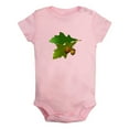 thumbnail image 1 of Nature Pattern Acorn Rompers For Babies, Newborn Baby Unisex Bodysuits, Infant Jumpsuits, Toddler 0-24 Months Kids One-Piece Oufits (Pink, 0-6 Months), 1 of 4