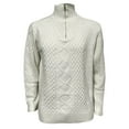thumbnail image 5 of JTieacloth Mens Knitted Sweaters Men's Quarter Zip Sweater Zip Up Pullover Knit Turtleneck(White), 5 of 5