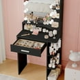 thumbnail image 5 of Makeup Vanity Desk with Mirror and Lights, NEORIVER Black Vanity Mirror with Lights with Large Drawer and 6 Level Storage, Black Vanity with Large Led Mirror with 3 Color Lighting Modes, 5 of 8