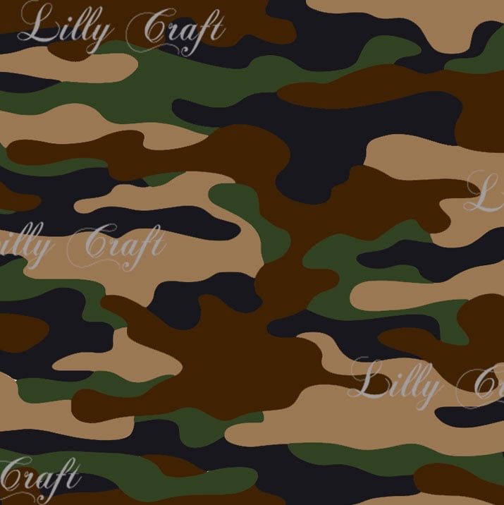 Camouflage Army Military Camo Polycotton Craft Dress Fabric 6 x Fat Quarters 