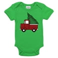 thumbnail image 2 of Spunky Stork Christmas Tree Wagon Car Truck Boys Organic Baby Kids Shirt, 2 of 9