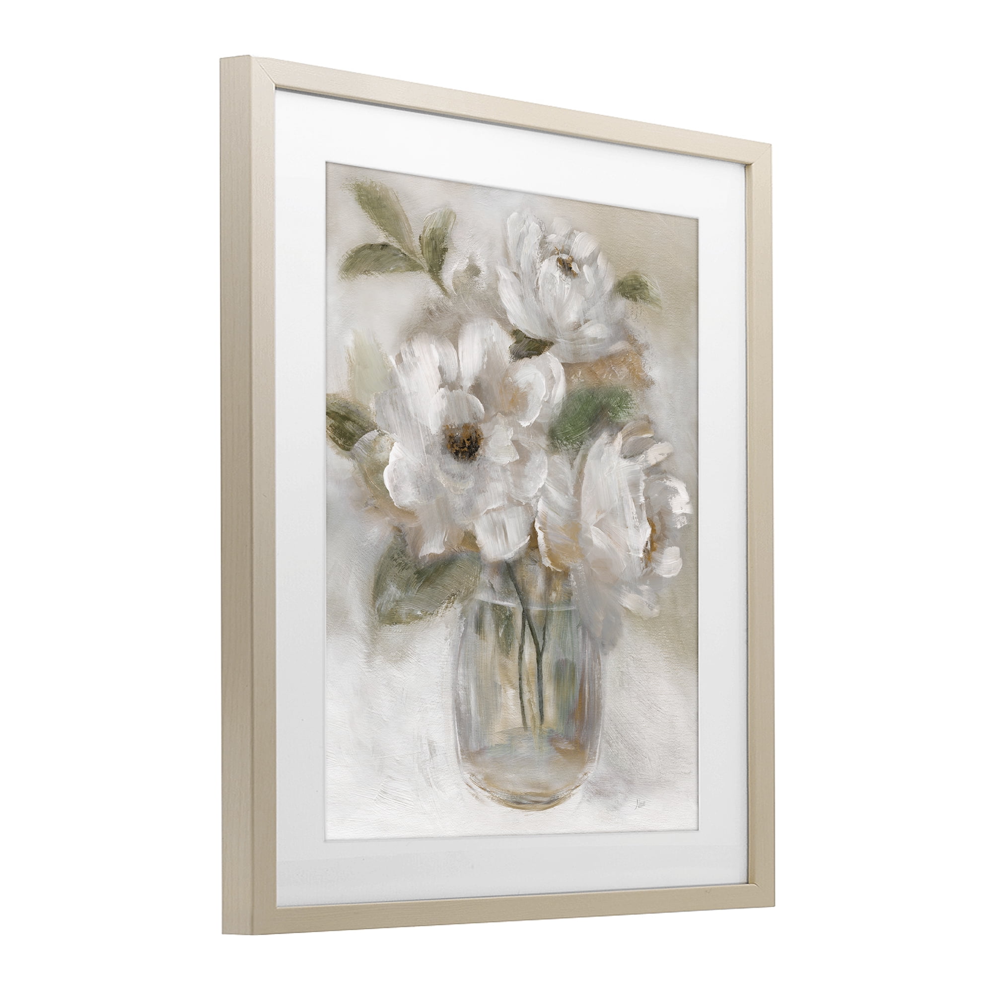 Stupell Industries Brushed Neutrals Bouquet Birch Framed Print Under Glass, design by Nan