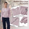 thumbnail image 5 of TEMOFON Jackets for Women Fleece Zip Up Jacket Womens Long Sleeve Lightweight Classic Jackets Fall Purple Sweatshirt with Pockets S, 5 of 9