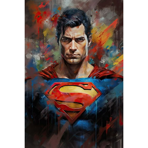 Diamond Painting Kits - Superman 5D Diamond Art for Adults Full Drill Round Crystal Pictures Home Wall Art (12" X 16")