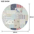 thumbnail image 6 of Pioneer Flower Floral Print Pattern Round Tablecloth 60"x60",Wrinkle Wipeable Table Cloth for Kitchen Dining Room Picnic Patio Party, 6 of 6