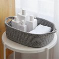 thumbnail image 3 of Rectangular Cotton Rope Storage Basket Toy Storage Basket Bathroom Storage Basket, C, 3 of 4