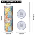 thumbnail image 3 of Pioneer Flower Floral Print Pattern 20oz Skinny Tumbler with Straw & Lid, Double Wall Vacuum Insulated Cup, Leak-Proof, Cup Holder Friendly, Hot 6H Cold 12H, 3 of 6