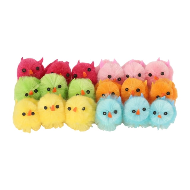 18 mini de Pascua, adorable decoración de Pascua, figuritas de pollo esponjosas, juguetes para fiestas y recuerdos de fiesta.