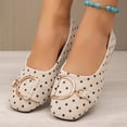thumbnail image 5 of SuTry Women's Round Toe Flats Polka Dot Print Slip On Metal Buckle Decor Soft Sole Comfortable Casual Walking Shoes(38), 5 of 9