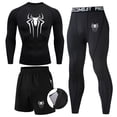 thumbnail image 2 of Traje de hombre de tres piezas de compresión de secado rápido de manga corta, mallas, traje deportivo para correr, traje de entrenamiento de baloncesto, gimnasio, 2 of 6
