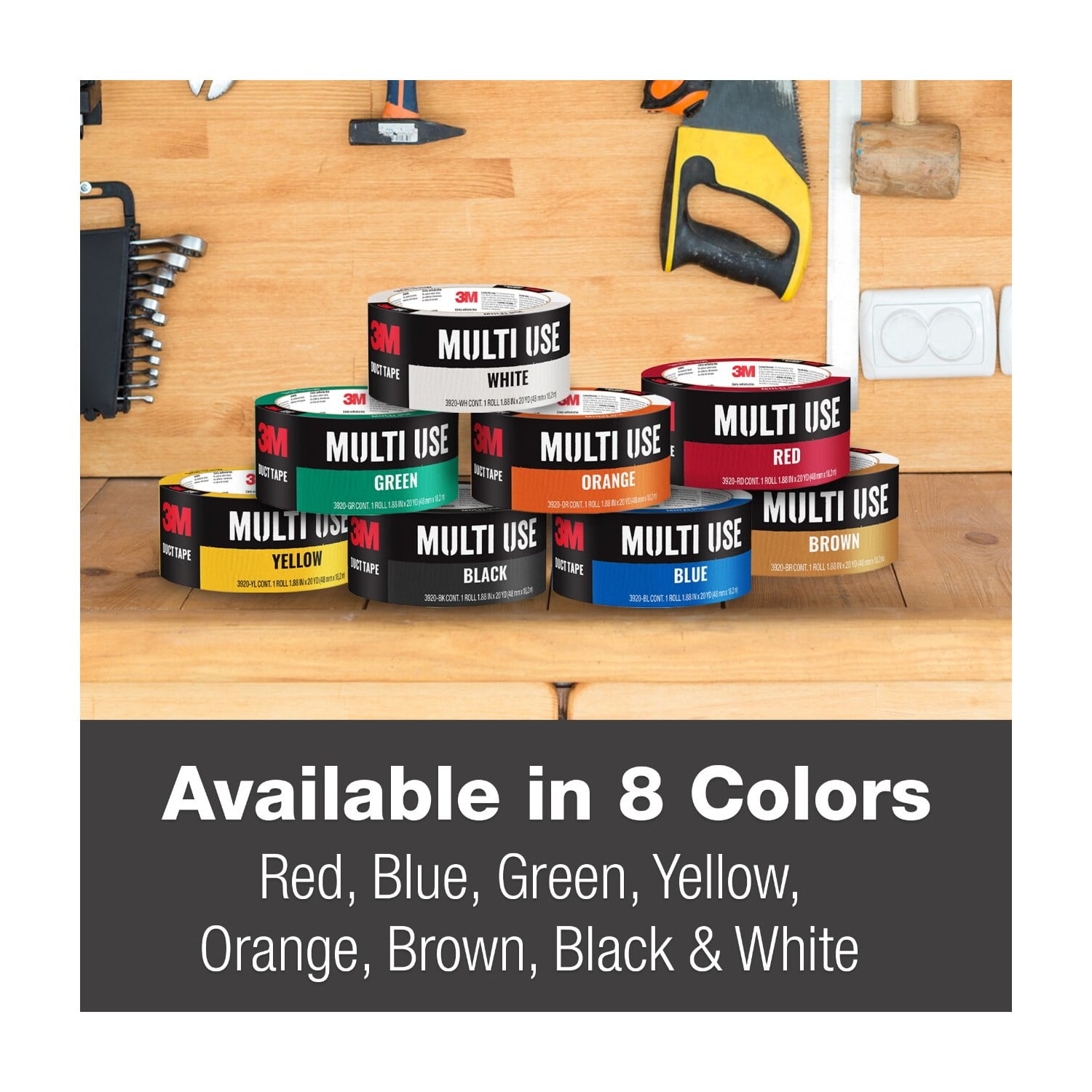 (12 pack) 3M Duct Tape, Green, Multi Use, 1.88 in x 20 yd, 1 Roll