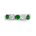 thumbnail image 4 of 14K White Gold Ring Band Wedding Diamond Round Emerald Green, 4 of 7