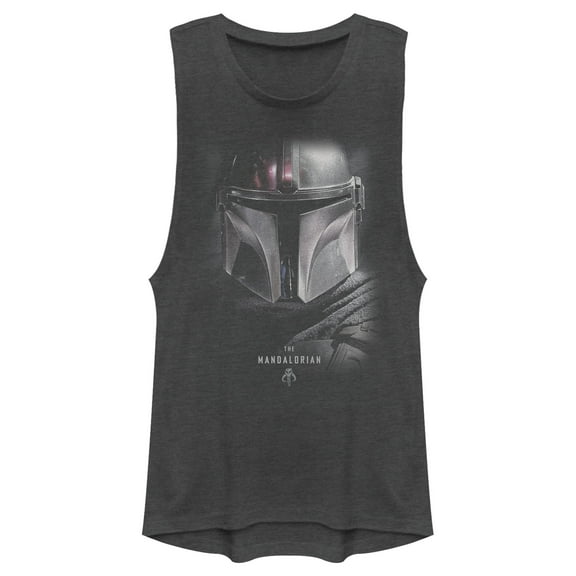 Junior's Star Wars: The Mandalorian Bounty Hunter Shadow Festival Muscle Graphic Tee Charcoal 2X Large