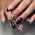 thumbnail image 1 of GUFUGU Uñas postizas adhesivas de Halloween, 24 piezas, almendra con fantasmas, 1 of 6