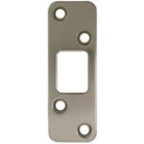 Round Corner Deadbolt Strike Plate, 1-1/4" x 3-5/8", 2-1/2" Center-to-Center, Satin Nickel by Stone Harbor Hardware