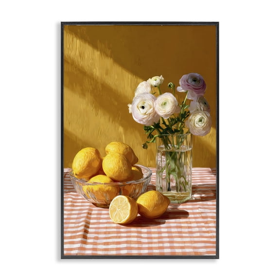 Stupell Industries Lemony Breakfast Arrangement Black Framed Giclee Art, design by Petal Prints Design