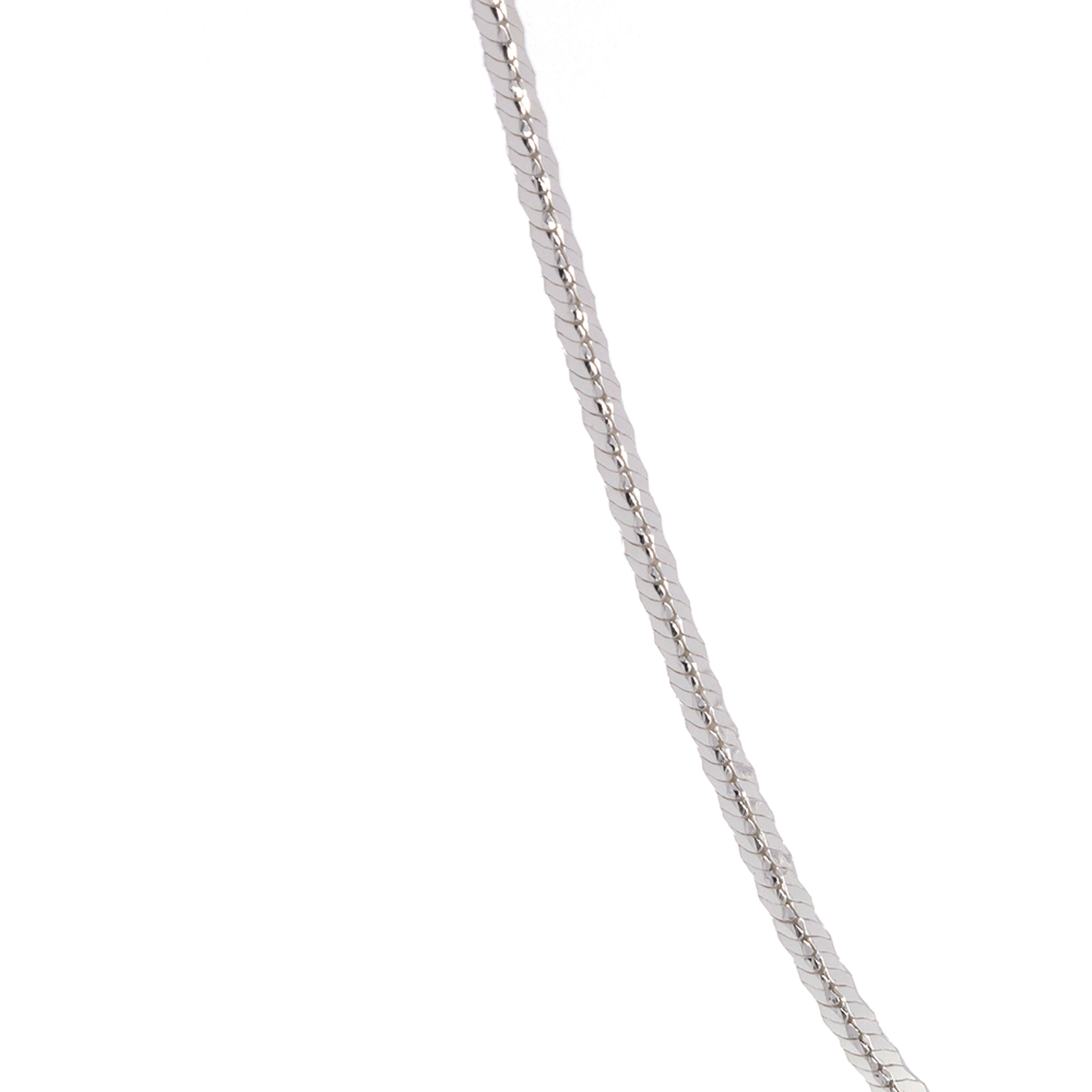 Ss 18'' Squared Herringbone Necklace Wit